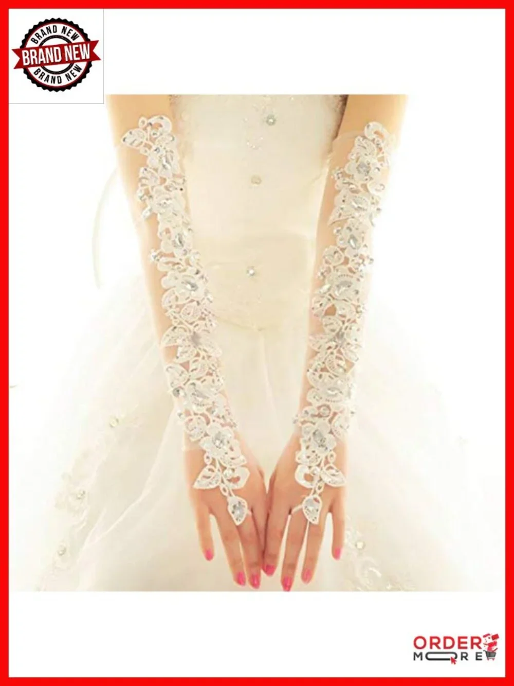 Exquisite White Lace Wedding Gloves Bride Bridal Dress Accessories